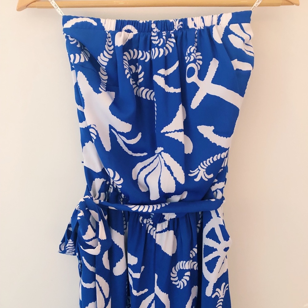 Lilly Pulitzer Strapless Silk Jumpsuit